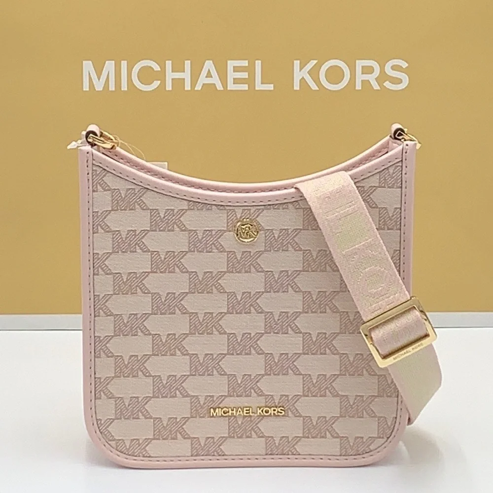 MICHAEL KORS Briley Small Logo Messenger XBODY Bag POWDER BLUSH MULTI